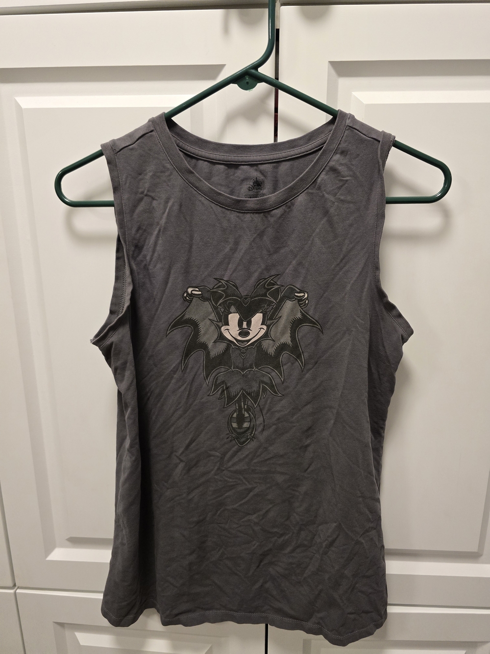 Disney Parks 2023 Halloween Bat Minnie Mouse Tank Top Women’s Small Grey